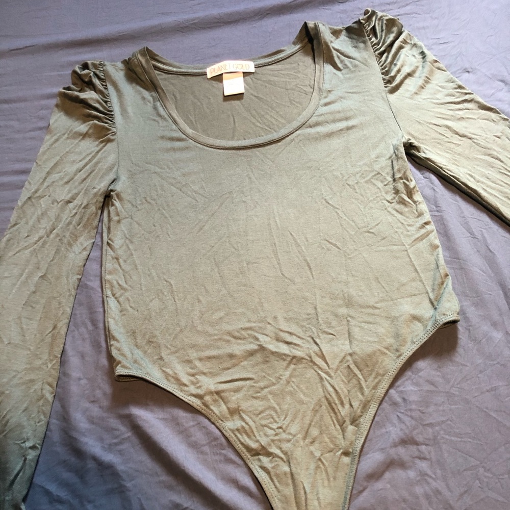 Bodysuit sage color long sleeve
